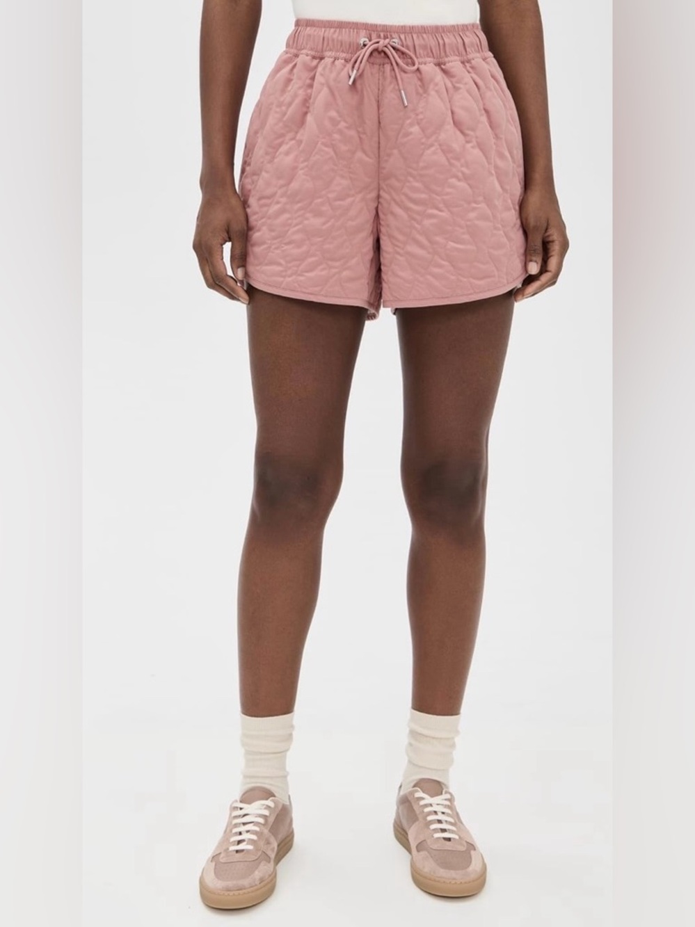Varley Quilted Athletic Shorts in Dusty Rose